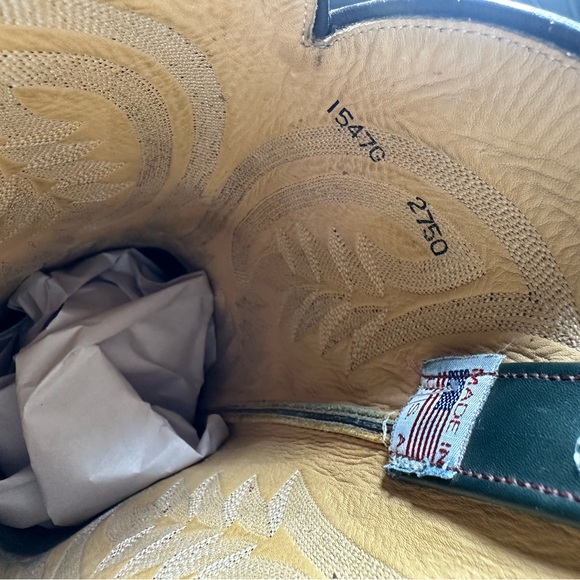 Calvin Allen Saddlery Two-Tone Leather Western Cowboy Boots Made in USA Women 7 - Picture 8 of 8